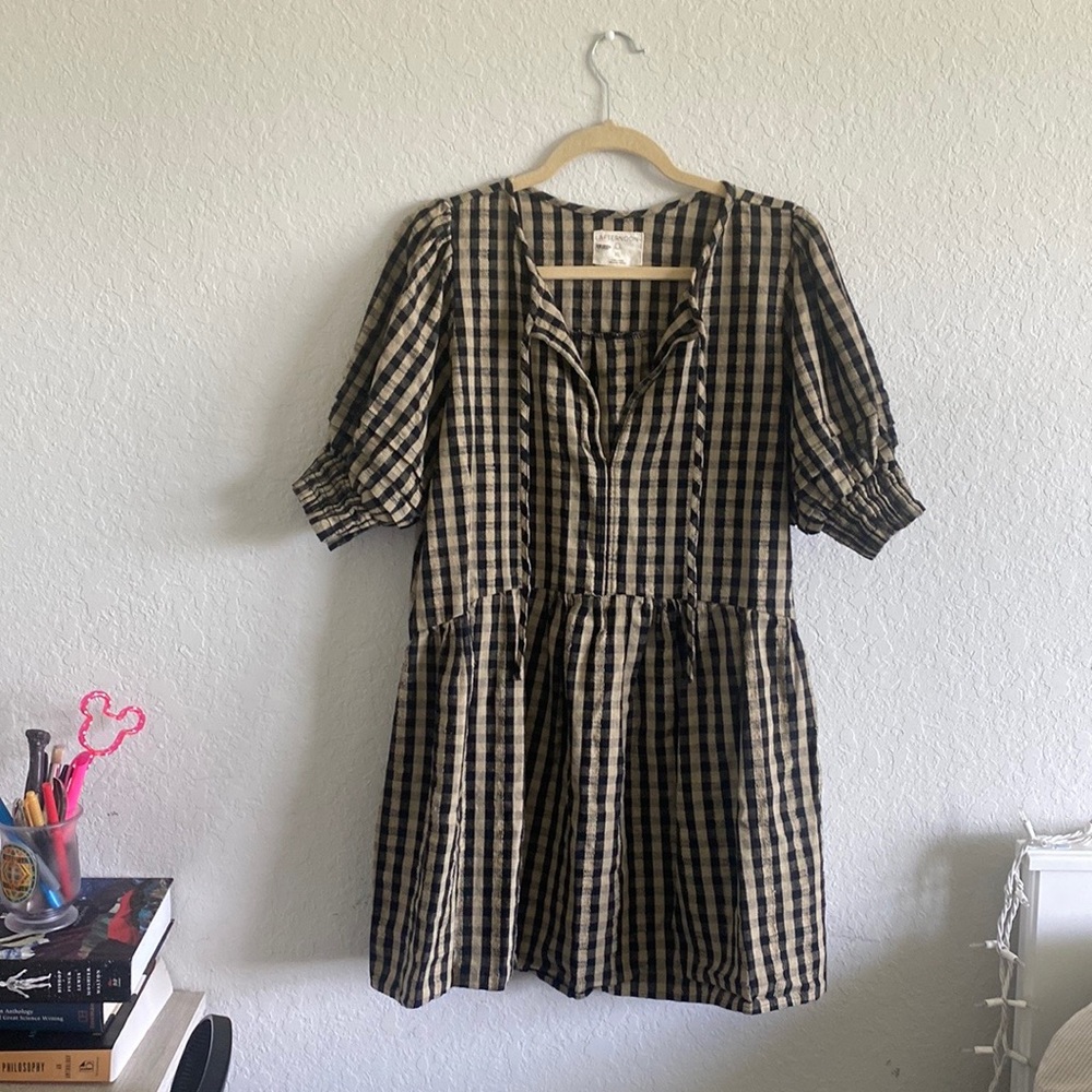 Afternoon The Polly Dress Size XL Black and Tan